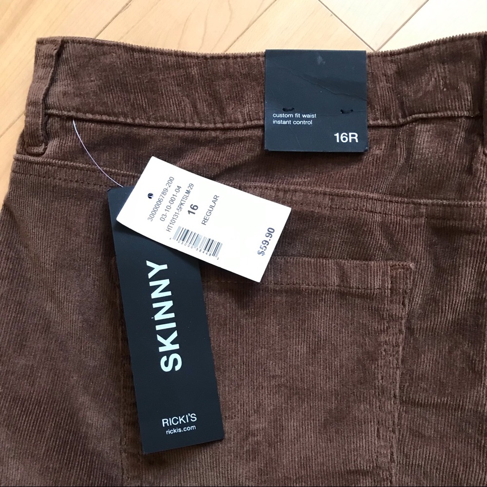 Ricki's 16 cotton  brown 5 pocket corduroy pants